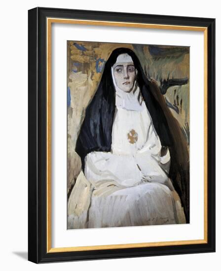 A Nun-Joaquín Sorolla y Bastida-Framed Art Print