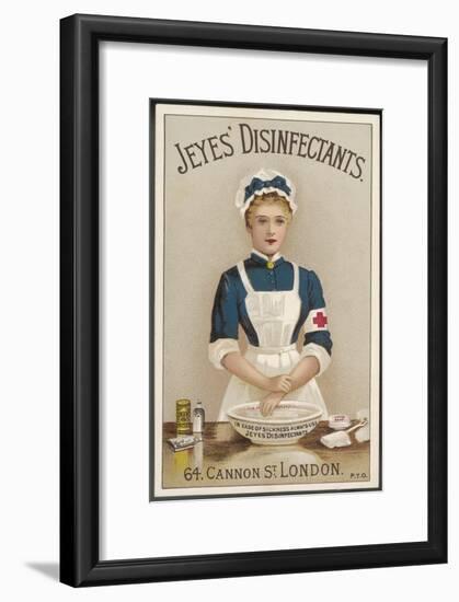 A Nurse Washes Her Hands with Jeyes' Disinfectant-null-Framed Art Print