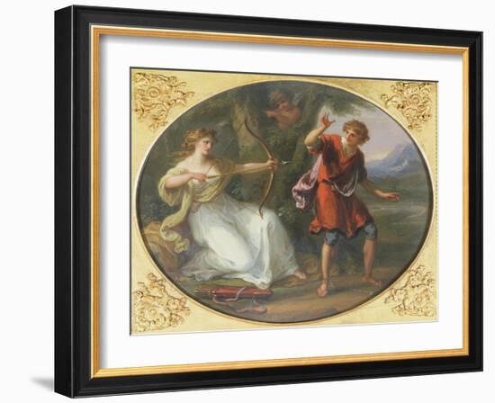 A Nymph Drawing Her Bow on a Youth, 1780-Angelica Kauffmann-Framed Giclee Print