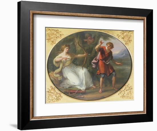 A Nymph Drawing Her Bow on a Youth, 1780-Angelica Kauffmann-Framed Giclee Print