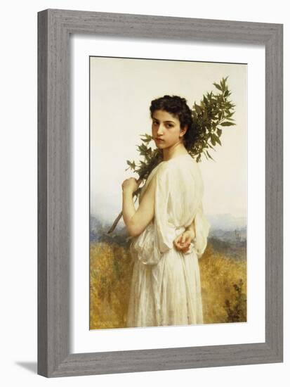 A Nymph Holding a Laurel Branch, 1900-William Adolphe Bouguereau-Framed Giclee Print