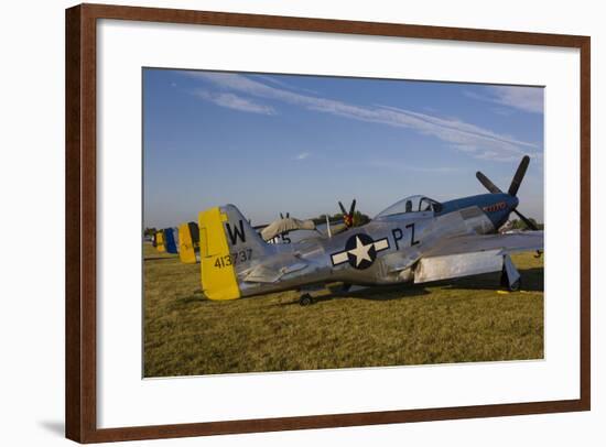 A P-51 Mustang Parked at Eaa Airventure, Oshkosh, Wisconsin-Stocktrek Images-Framed Photographic Print