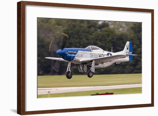 A P-51 Mustang Takes Off from Waukegan, Illinois-Stocktrek Images-Framed Photographic Print