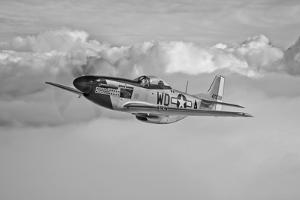 A P-51D Mustang in Flight Near Hollister, California