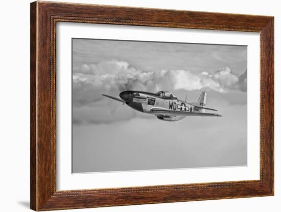 A P-51D Mustang in Flight Near Hollister, California-null-Framed Photographic Print