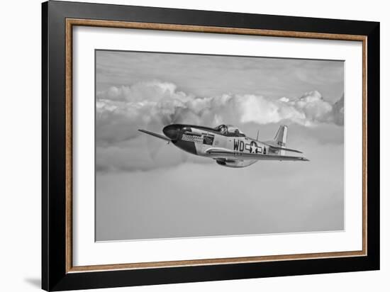 A P-51D Mustang in Flight Near Hollister, California--Framed Photographic Print