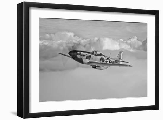 A P-51D Mustang in Flight Near Hollister, California--Framed Photographic Print