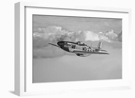 A P-51D Mustang in Flight Near Hollister, California--Framed Photographic Print