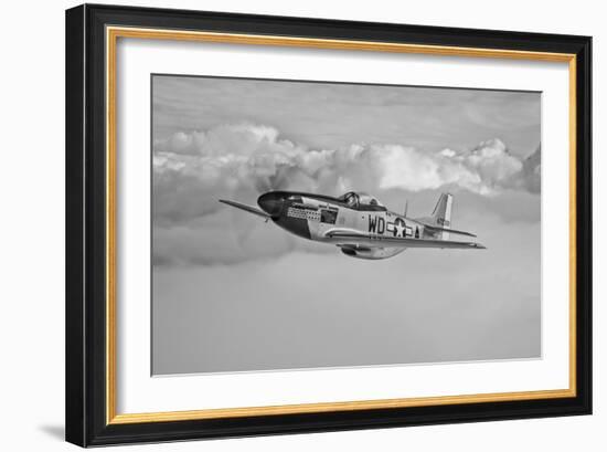 A P-51D Mustang in Flight Near Hollister, California-null-Framed Photographic Print