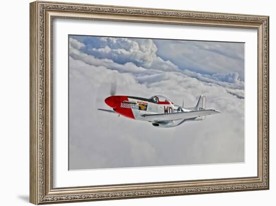 A P-51D Mustang in Flight Near Hollister, California-null-Framed Photographic Print