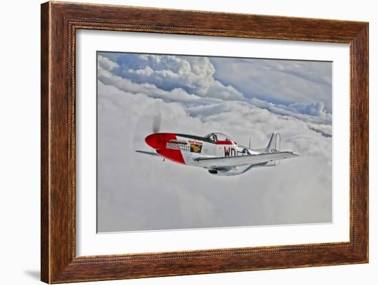 A P-51D Mustang in Flight Near Hollister, California-null-Framed Photographic Print