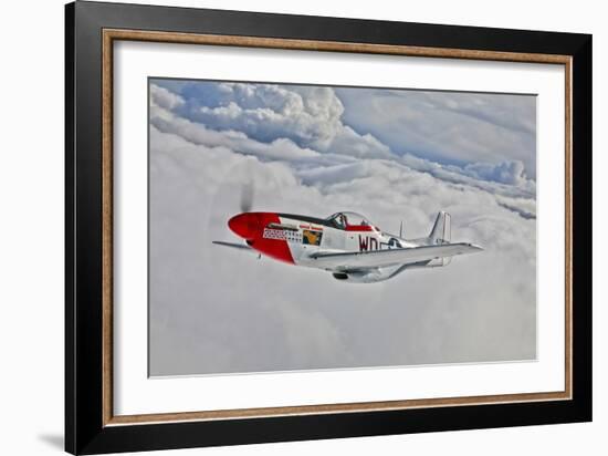 A P-51D Mustang in Flight Near Hollister, California-null-Framed Photographic Print