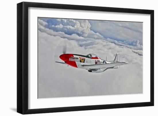 A P-51D Mustang in Flight Near Hollister, California-null-Framed Photographic Print