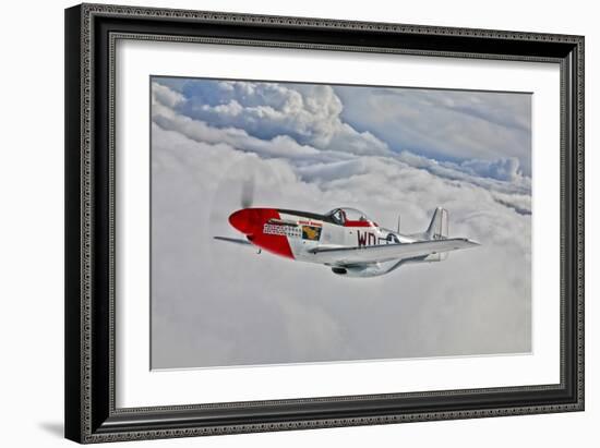 A P-51D Mustang in Flight Near Hollister, California-null-Framed Photographic Print