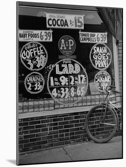 A&P Chain Food Market Advertises its 1939 Food Prices-null-Mounted Photo