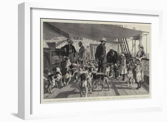 A Pack of Foxhounds Passing Through the Red Sea on their Way to India, Early Morning Exercise-null-Framed Giclee Print