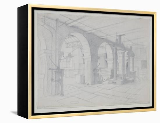 A Packing Shop, Bradford, 1915 (Pencil on Paper)-Eric Gill-Framed Premier Image Canvas