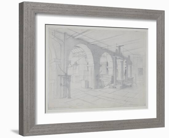 A Packing Shop, Bradford, 1915 (Pencil on Paper)-Eric Gill-Framed Giclee Print