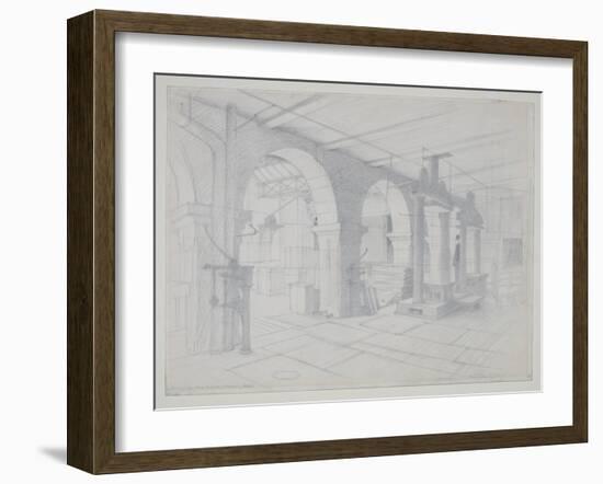 A Packing Shop, Bradford, 1915 (Pencil on Paper)-Eric Gill-Framed Giclee Print