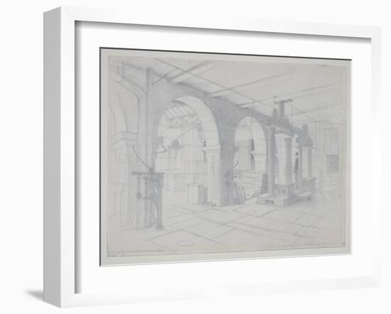 A Packing Shop, Bradford, 1915 (Pencil on Paper)-Eric Gill-Framed Giclee Print