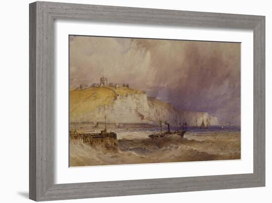 A Paddle-Steamer Leaving Dover Harbour-William Callow-Framed Giclee Print