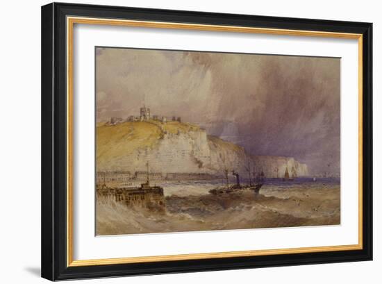 A Paddle-Steamer Leaving Dover Harbour-William Callow-Framed Giclee Print