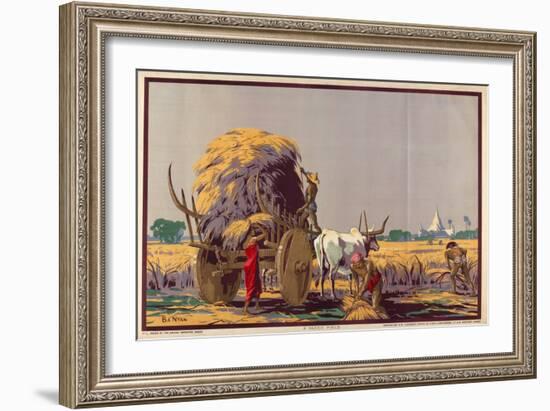 A Paddy Field, from the Series 'Burma: a Land of Rich Resources'-Ba Nyan-Framed Giclee Print