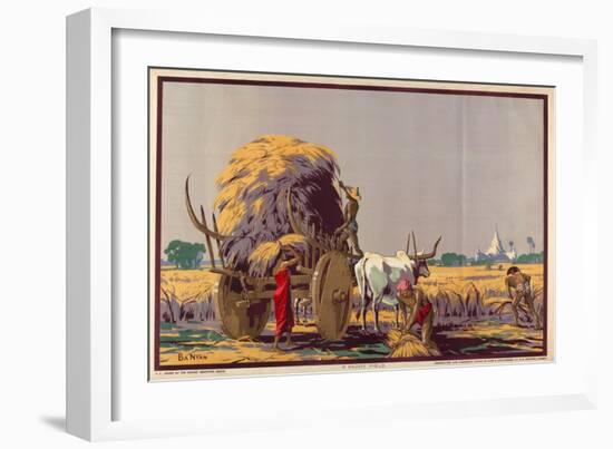 A Paddy Field, from the Series 'Burma: a Land of Rich Resources'-Ba Nyan-Framed Giclee Print