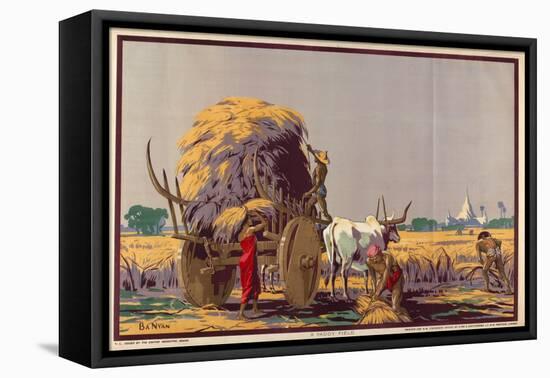 A Paddy Field, from the Series 'Burma: a Land of Rich Resources'-Ba Nyan-Framed Premier Image Canvas