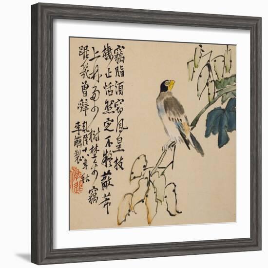 A Page (Bird) from Flowers and Bird, Vegetables and Fruit-Li Shan-Framed Giclee Print