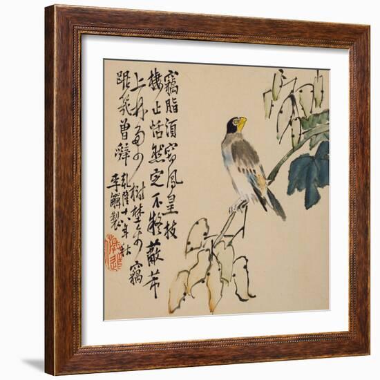 A Page (Bird) from Flowers and Bird, Vegetables and Fruit-Li Shan-Framed Giclee Print