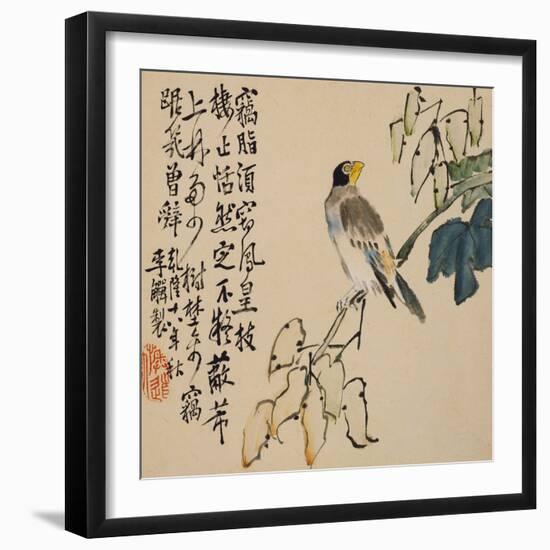 A Page (Bird) from Flowers and Bird, Vegetables and Fruit-Li Shan-Framed Giclee Print