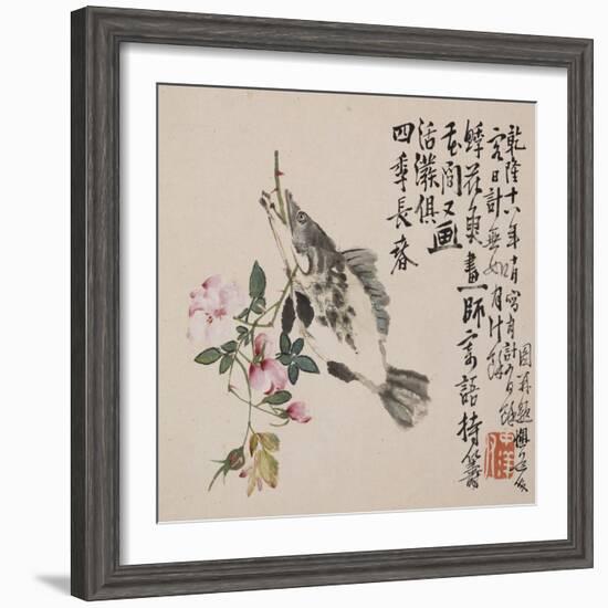 A Page (Fish) from Flowers and Bird, Vegetables and Fruits-Li Shan-Framed Giclee Print