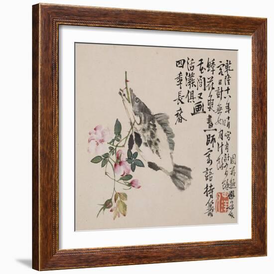 A Page (Fish) from Flowers and Bird, Vegetables and Fruits-Li Shan-Framed Giclee Print