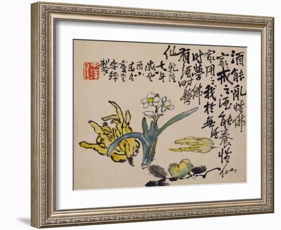 A Page (Flower) from Flowers and Bird, Vegetables and Fruit-Li Shan-Framed Giclee Print