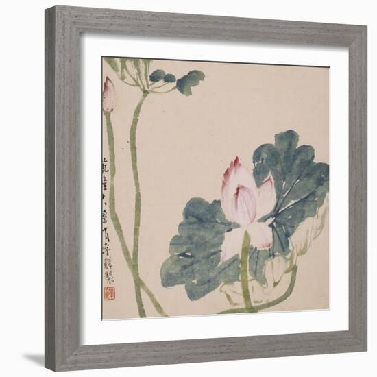 A Page (Flowers) from Flowers and Bird, Vegetables and Fruits-Li Shan-Framed Giclee Print