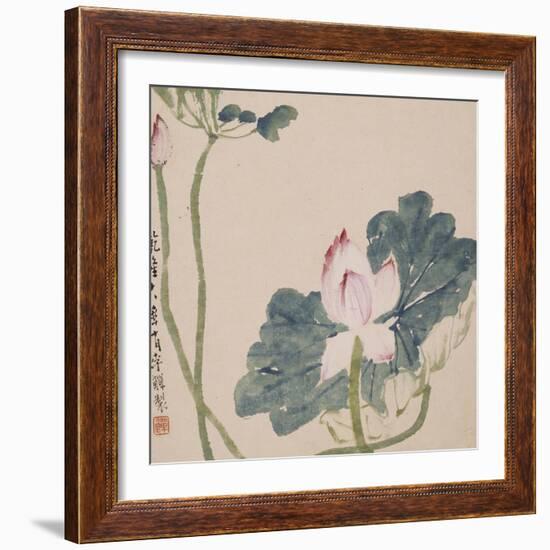 A Page (Flowers) from Flowers and Bird, Vegetables and Fruits-Li Shan-Framed Giclee Print