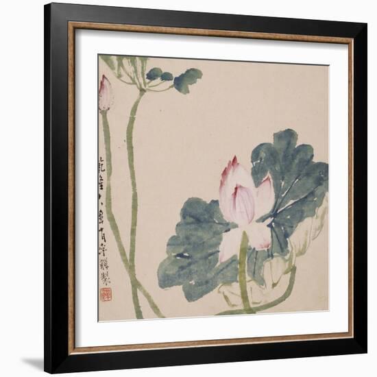 A Page (Flowers) from Flowers and Bird, Vegetables and Fruits-Li Shan-Framed Giclee Print