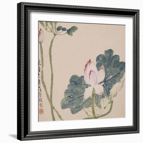 A Page (Flowers) from Flowers and Bird, Vegetables and Fruits-Li Shan-Framed Giclee Print