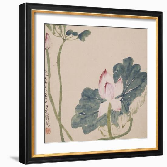 A Page (Flowers) from Flowers and Bird, Vegetables and Fruits-Li Shan-Framed Giclee Print