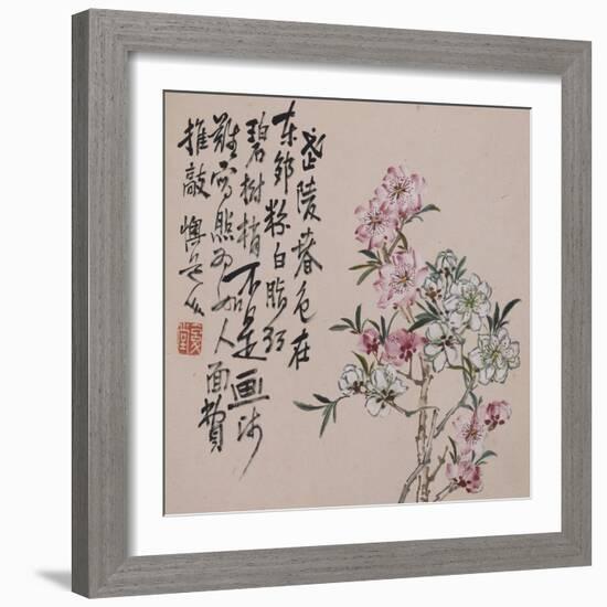 A Page (Flowers) from Flowers and Bird, Vegetables and Fruits-Li Shan-Framed Giclee Print