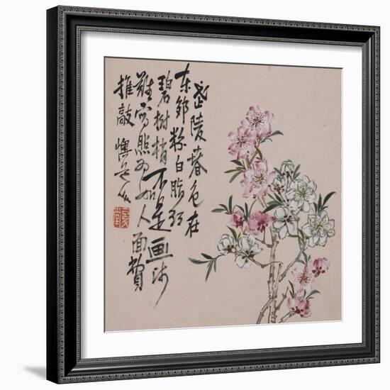 A Page (Flowers) from Flowers and Bird, Vegetables and Fruits-Li Shan-Framed Giclee Print