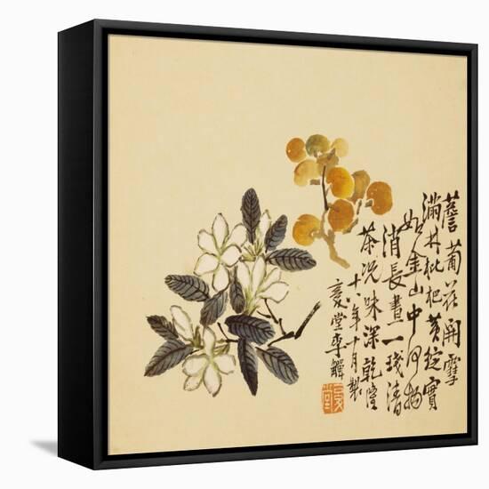 A Page (Flowers) from Flowers and Bird, Vegetables and Fruits-Li Shan-Framed Premier Image Canvas