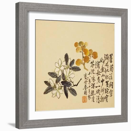 A Page (Flowers) from Flowers and Bird, Vegetables and Fruits-Li Shan-Framed Giclee Print