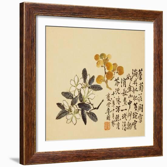 A Page (Flowers) from Flowers and Bird, Vegetables and Fruits-Li Shan-Framed Giclee Print