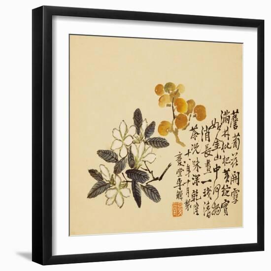 A Page (Flowers) from Flowers and Bird, Vegetables and Fruits-Li Shan-Framed Giclee Print