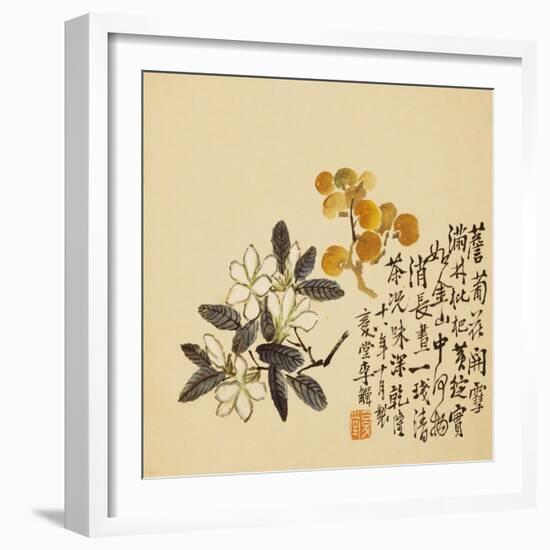 A Page (Flowers) from Flowers and Bird, Vegetables and Fruits-Li Shan-Framed Giclee Print