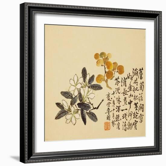 A Page (Flowers) from Flowers and Bird, Vegetables and Fruits-Li Shan-Framed Giclee Print