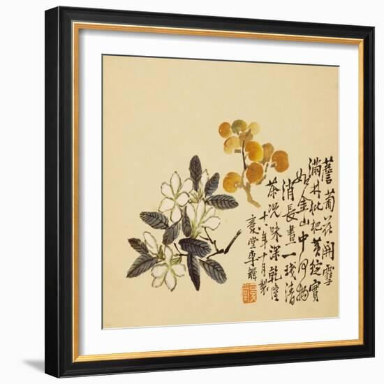 A Page (Flowers) from Flowers and Bird, Vegetables and Fruits-Li Shan-Framed Giclee Print