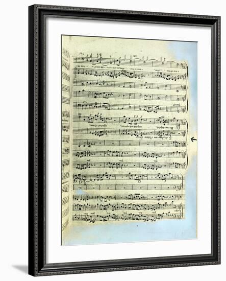 A Page from One of the Only Two Copies known to Exist of the First Printing of Handel's Messiah in-null-Framed Giclee Print